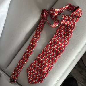 Geoffrey Beene Red Patterned (Green & Yellow) Tie